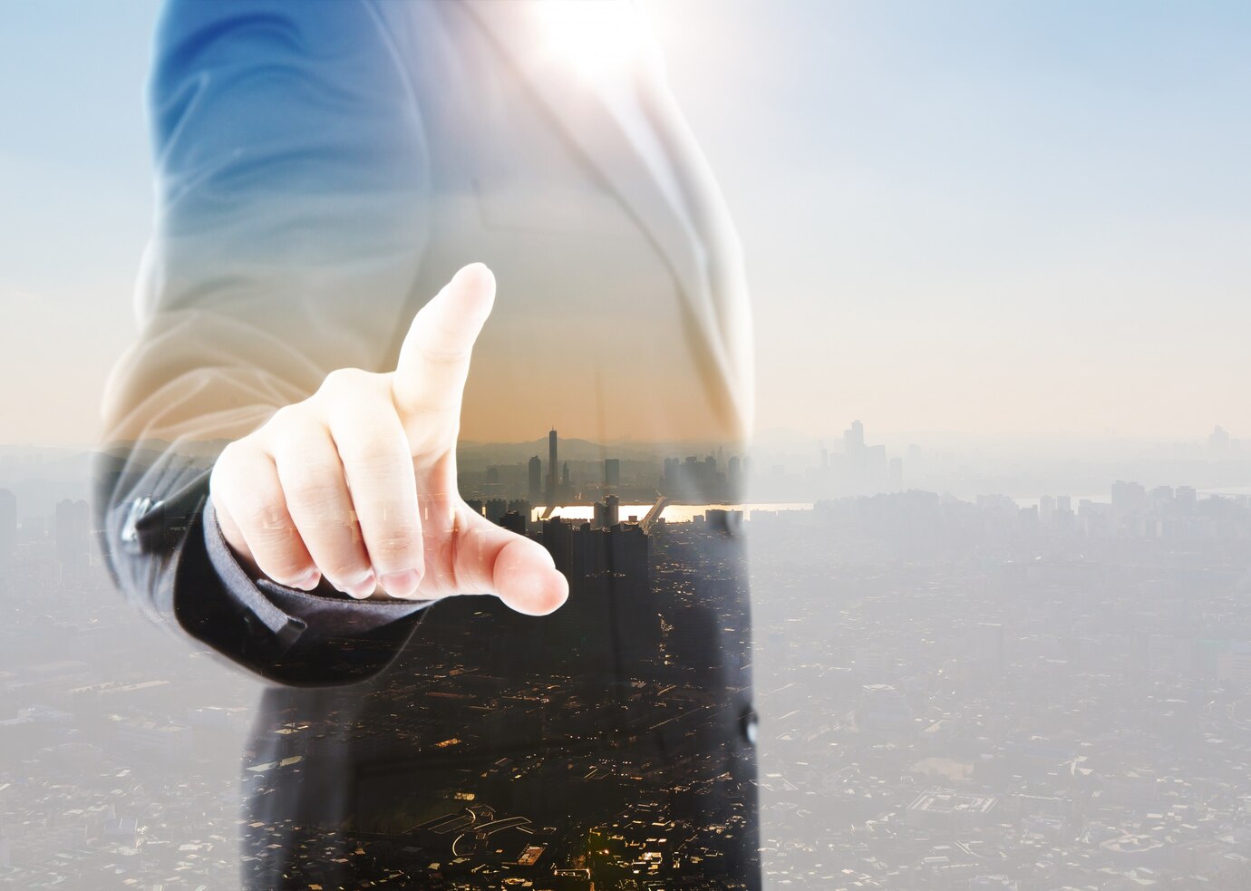 businessman pointing
