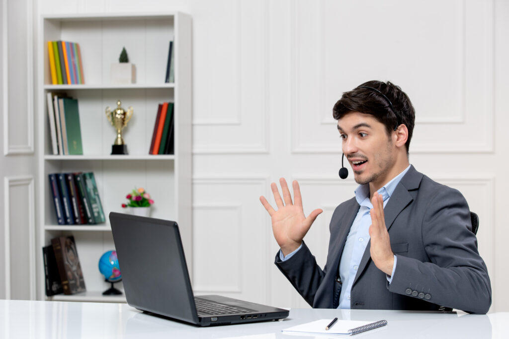 Business team using VoIP services in Canada.